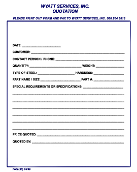 wyatt services inc request a quote quality heat treating form services inc